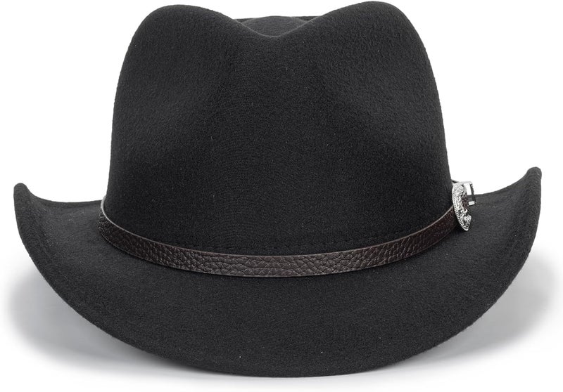 Vikodah Kids Western Cowboy Hat Wide Brim with Band Wool Felt Vintage Jazz Fedora Cowgirl Hats for 3-7 Years Boys Girls - Image 2